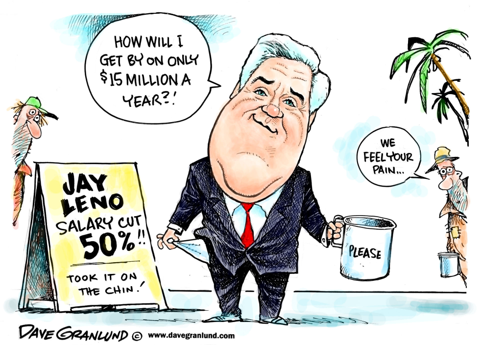 JAY LENO SALARY CUT by Dave Granlund