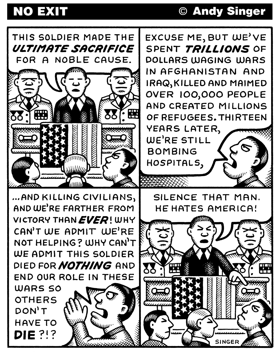 DYING FOR NOTHING by Andy Singer