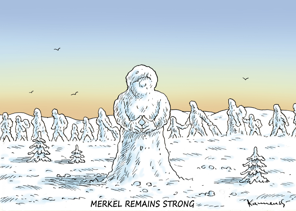 MRS MERKEL REMAINS STRONG by Marian Kamensky