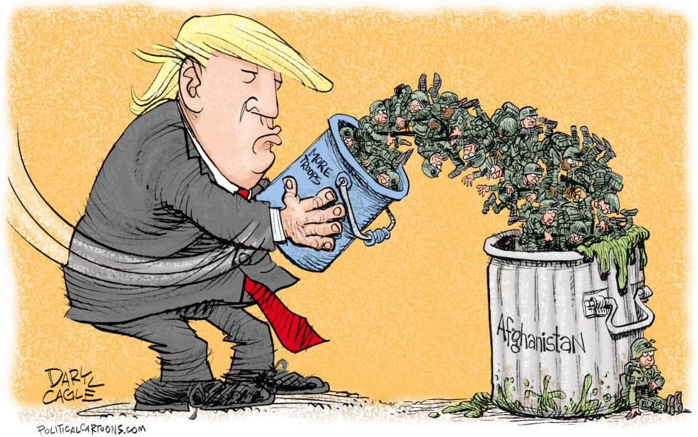 TRUMP TROOPS TO AFGHANISTAN by Daryl Cagle