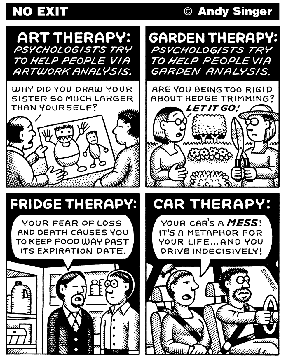 ART GARDEN FRIDGE AND CAR THERAPY by Andy Singer
