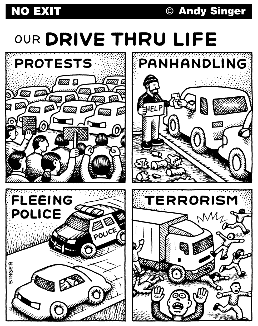 DRIVE THRU LIFE VERSION TWO by Andy Singer