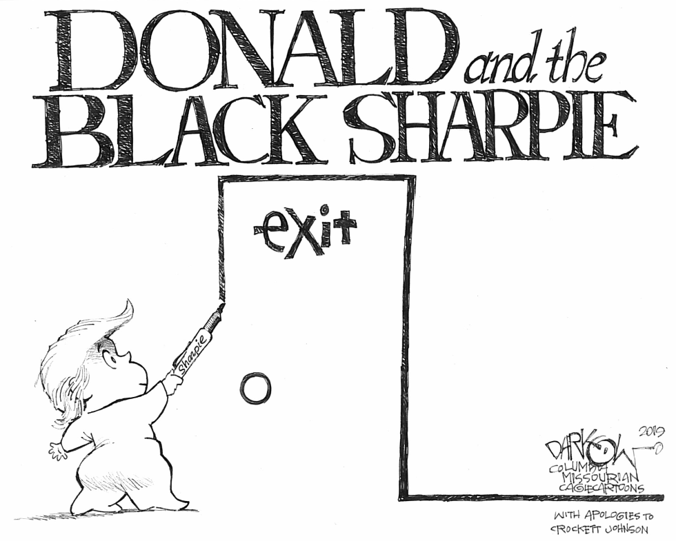 DONALD AND THE BLACK SHARPIE by John Darkow