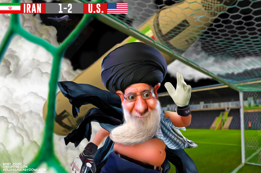 Own goal Khamenei by Bart van Leeuwen