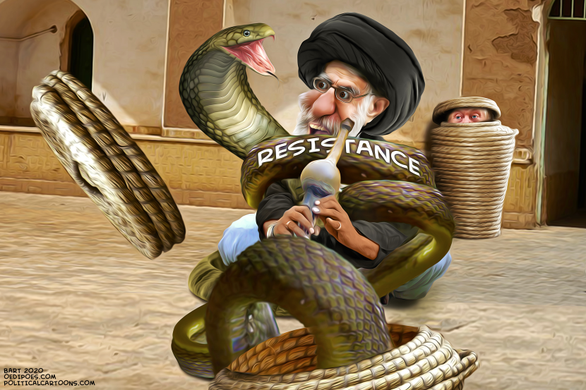 Snakecharmer Khamenei by Bart van Leeuwen