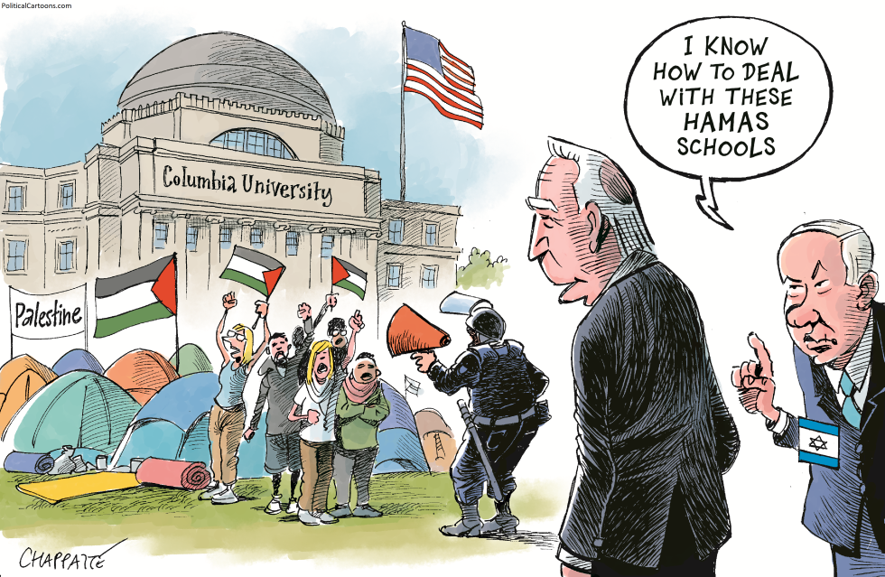 STUDENTS' ANGER OVER GAZA by Patrick Chappatte