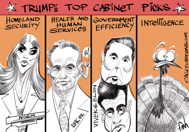 Trump picks Thanksgiving Turkey for Cabinet by Frank Hansen, PoliticalCartoons.com