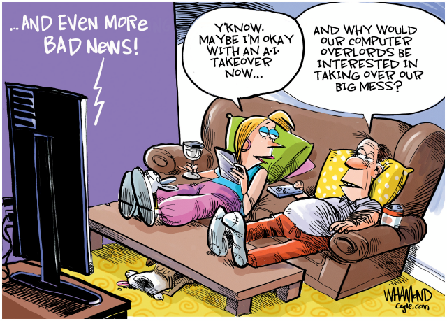 Computer Overlord takeover by Dave Whamond, Canada, PoliticalCartoons.com