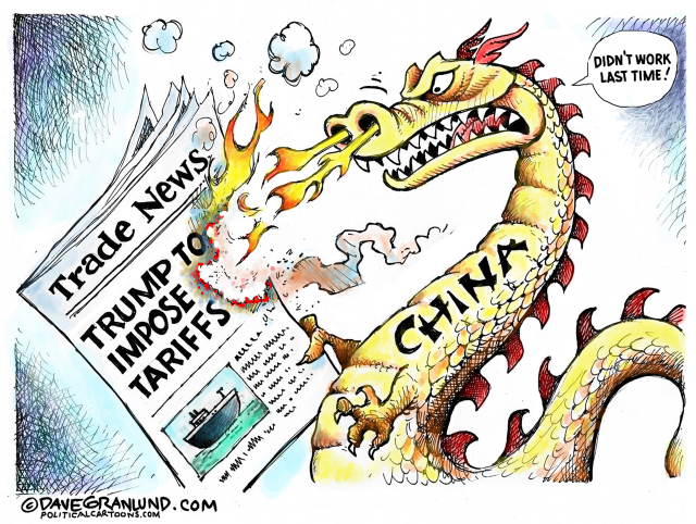 Trump China tariffs for 2025 by Dave Granlund, PoliticalCartoons.com