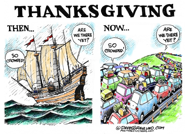 Thanksgiving travel then and now by Dave Granlund, PoliticalCartoons.com