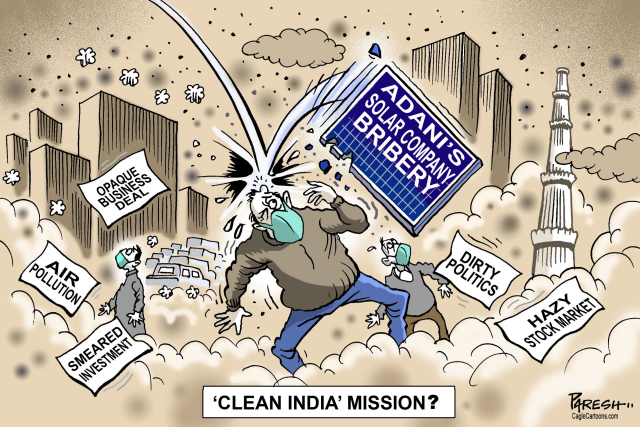 Indian Pollution and Adani Bribery by Paresh Nath, U.T. Independent, India