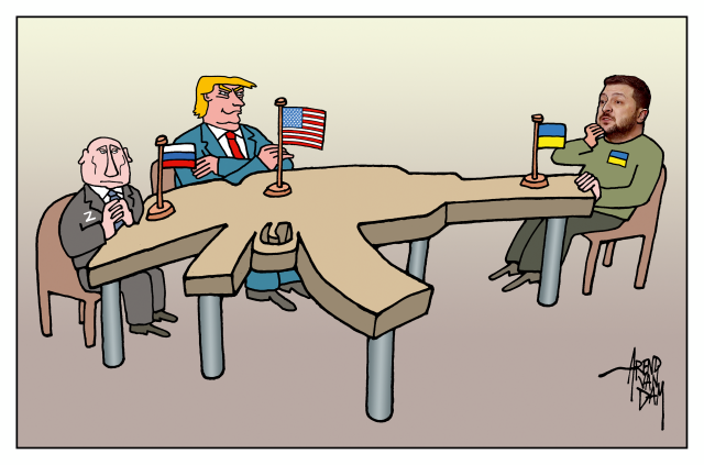 peace negotiations by Arend van Dam, politicalcartoons.com