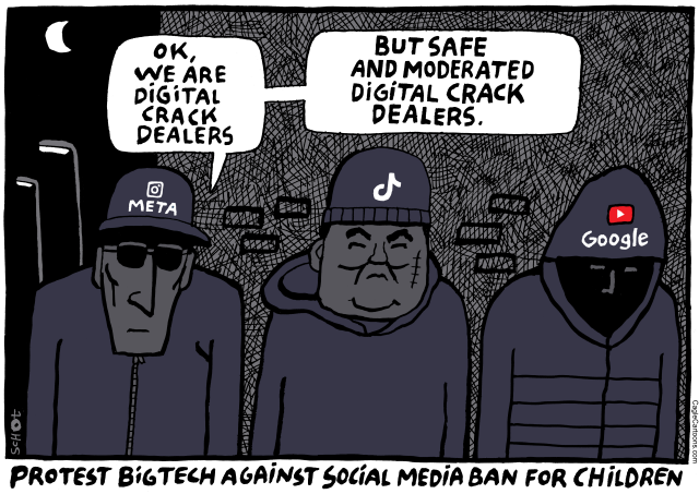 digital crack dealers Instagram, Tiktok protest by Schot, De Volkskrant, Netherlands