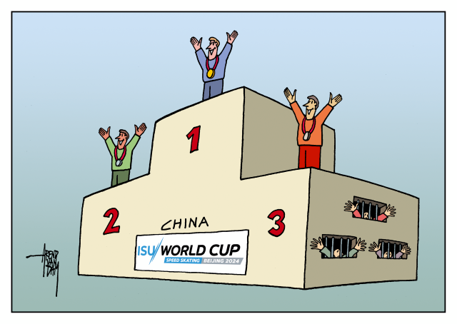 World Cup Speed Skating by Arend van Dam, politicalcartoons.com