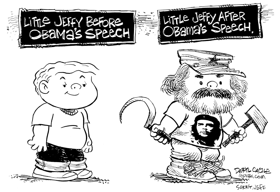 SOCIALIST OBAMA AND SCHOOLKIDS by Daryl Cagle