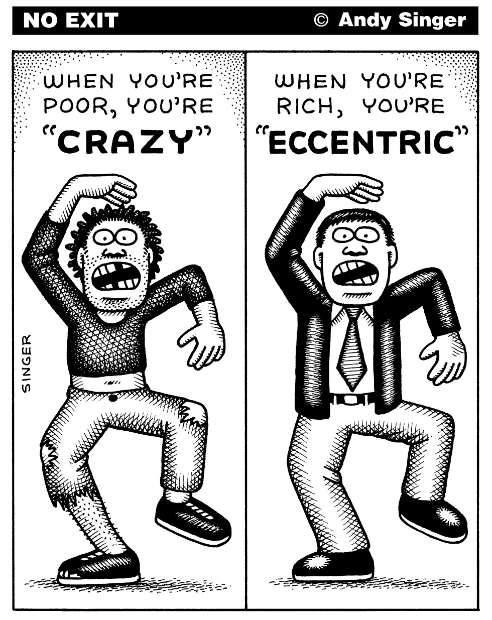 CRAZY VERSUS ECCENTRIC by Andy Singer