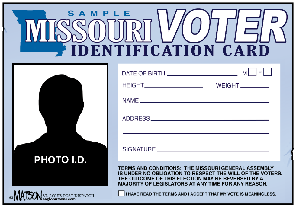 LOCAL MO-SAMPLE VOTER ID CARD- by R.J. Matson