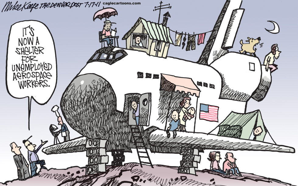 SPACE SHUTTLE RETIRED  by Mike Keefe