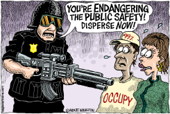 POLICE CRUSH OCCUPY PROTESTORS  by Monte Wolverton