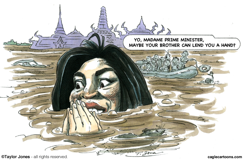 Yingluck and Thai flooding - COLOR