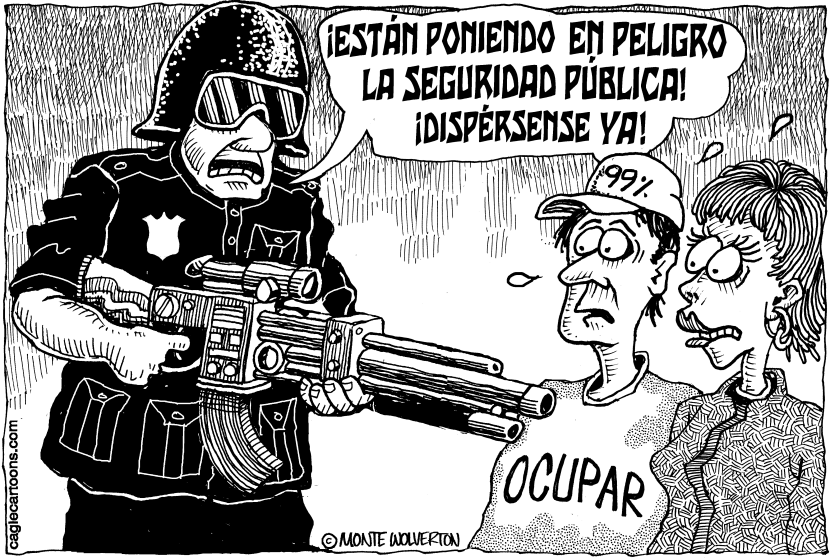 Policia aplasta a los manifestantes de la protesta Ocupar