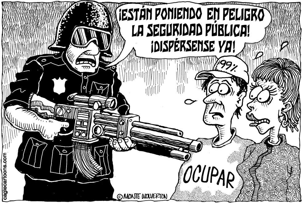 Policia aplasta a los manifestantes de la protesta Ocupar