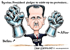 SYRIA AND PROTESTERS by Dave Granlund