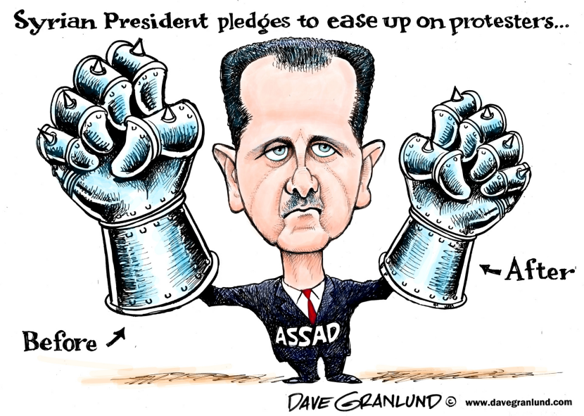 Syria and protesters