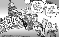 NATIONAL MOTTO  by Mike Keefe