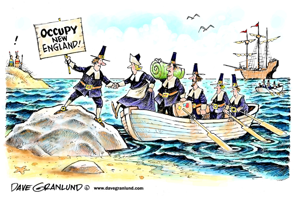  PILGRIMS OCCUPY by Dave Granlund