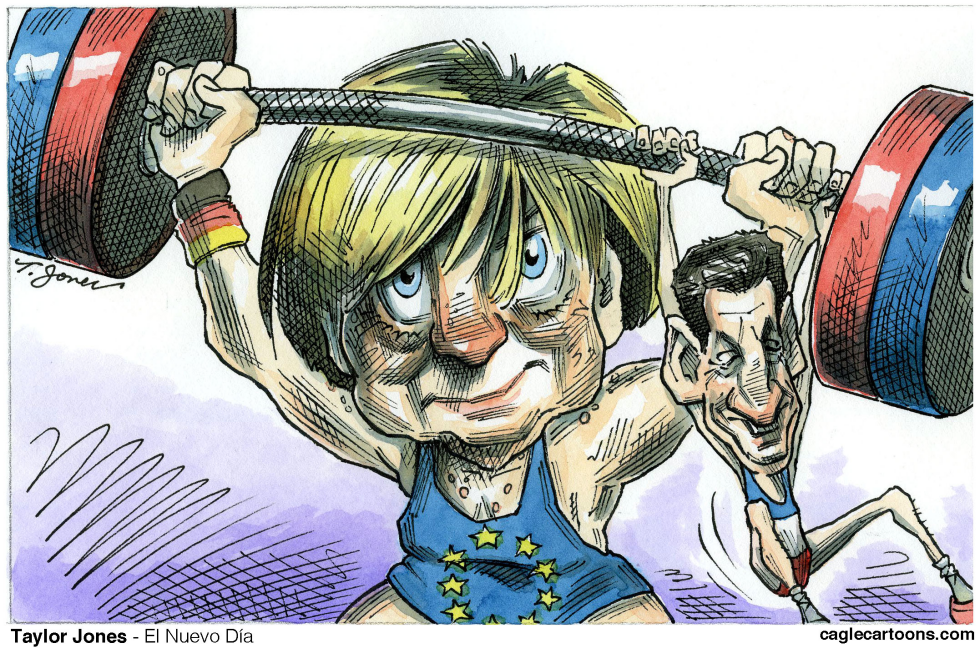 Merkel with a little help from Sarkozy - COLOR
