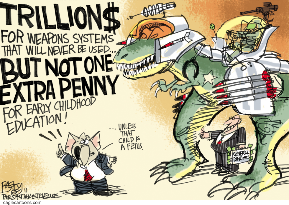  MILITARY INDUSTRIAL DINOSAURS by Pat Bagley