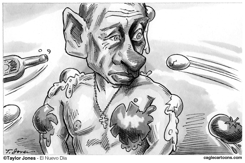  PUTIN - EMPEROR HAS NO SHIRT  by Taylor Jones