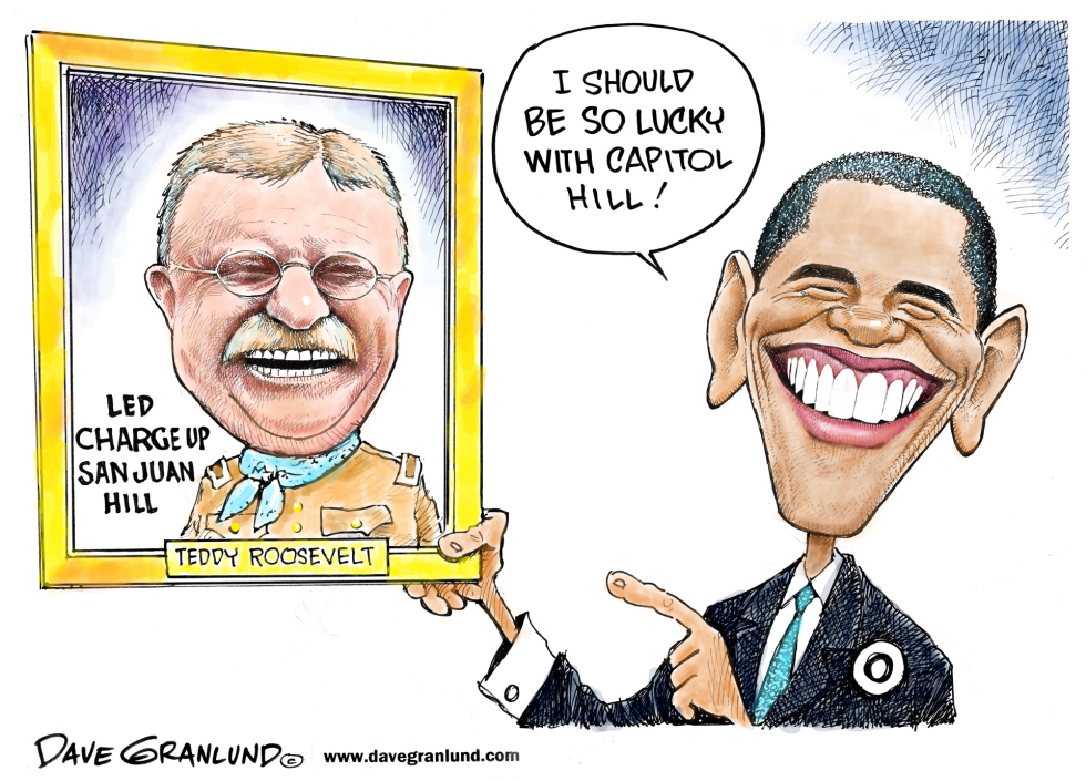  OBAMA AND TEDDY ROOSEVELT by Dave Granlund