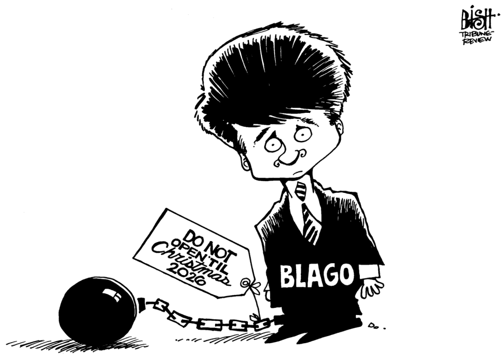 BLAGOJEVICH WRAPPED UP, B/W