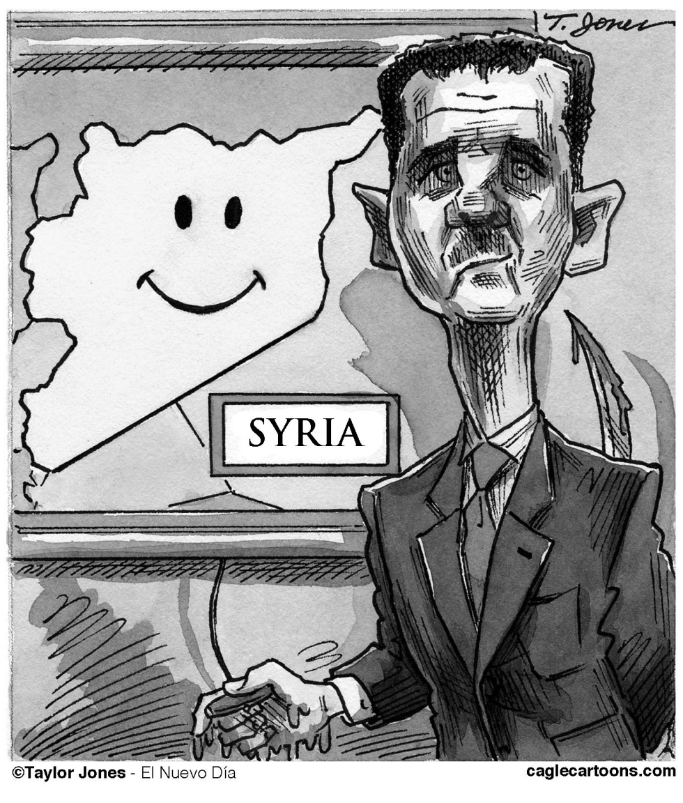 Bashar Assad in a happy place