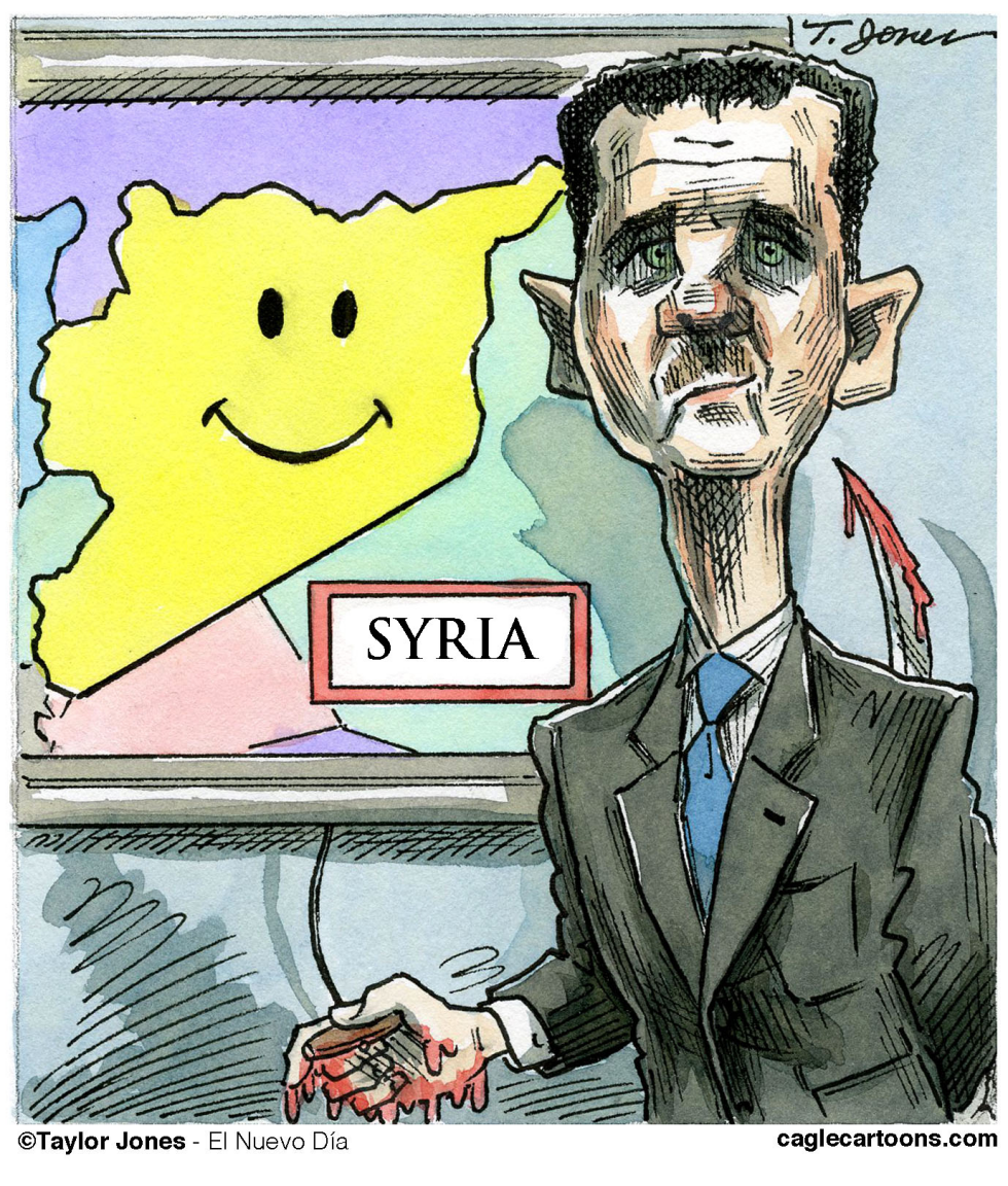Bashar Assad in a happy place - COLOR