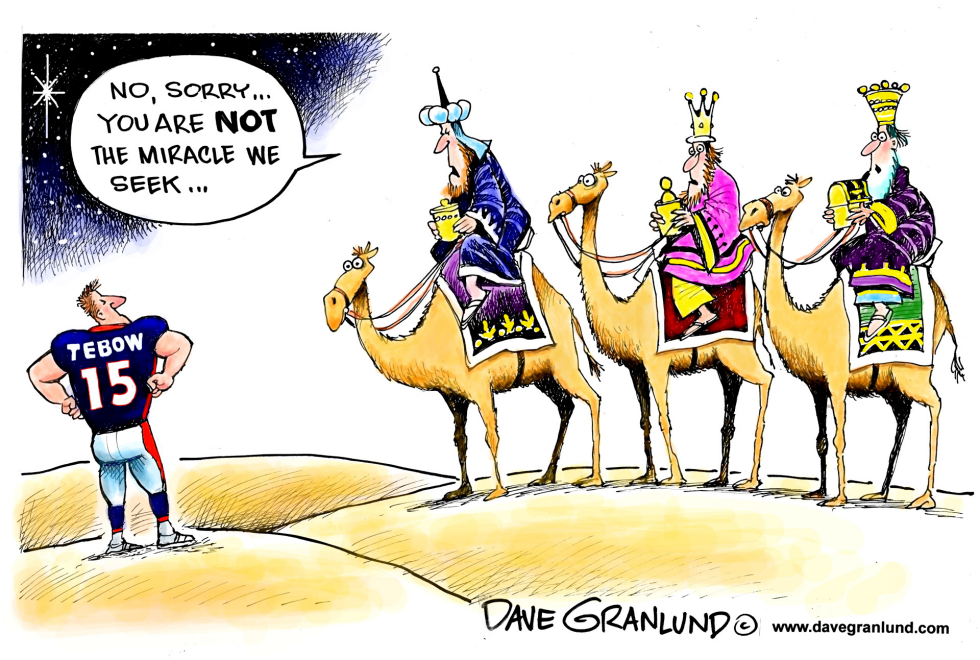  TIM TEBOW AND MIRACLES by Dave Granlund