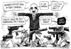 HOLDER AND WALKING GUNS by Daryl Cagle