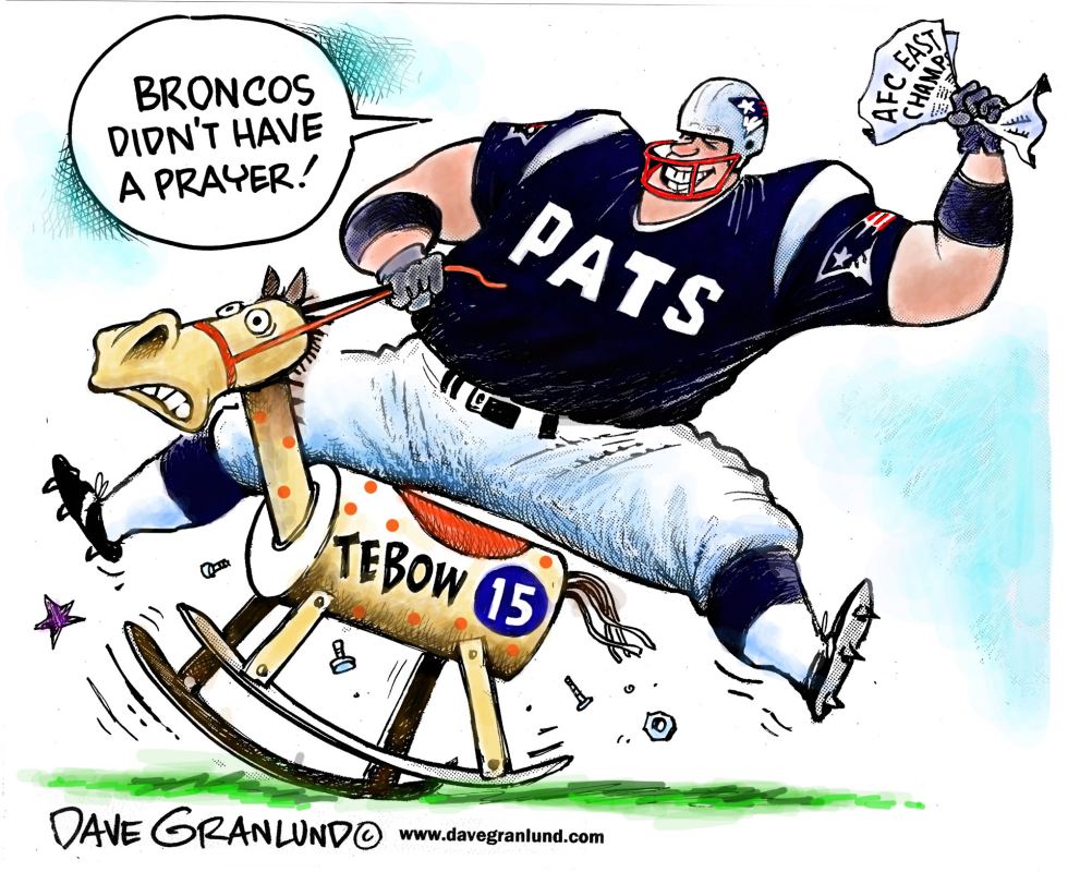  PATRIOTS RIDE BRONCOS by Dave Granlund