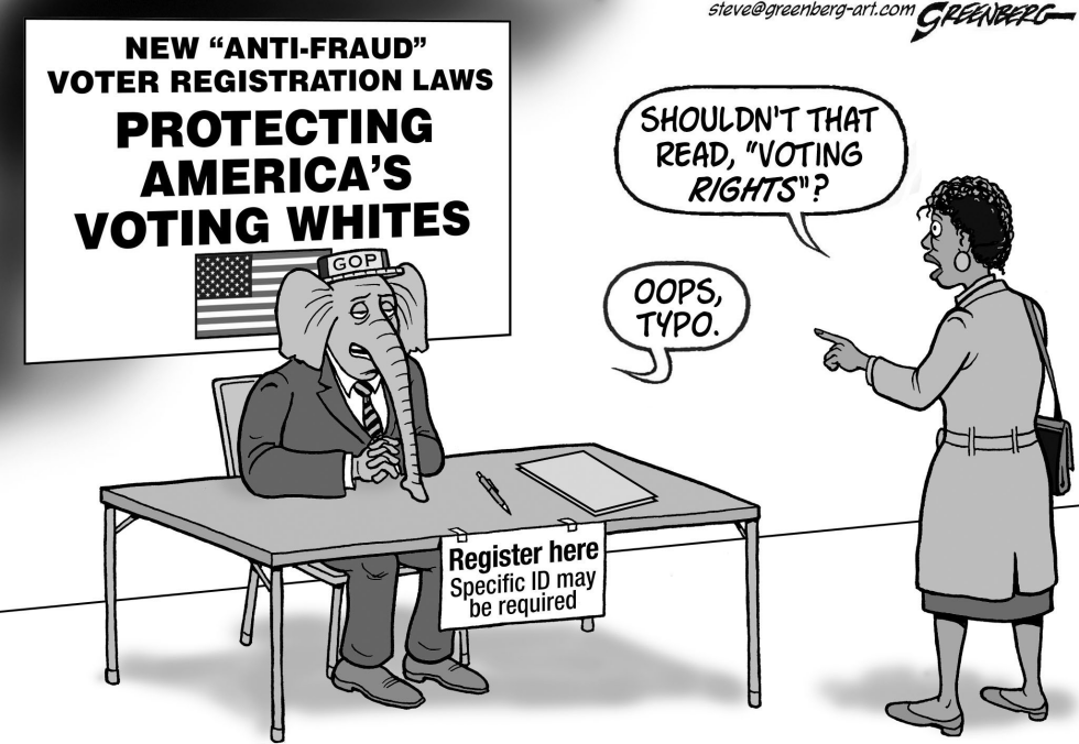Voting Whites bw