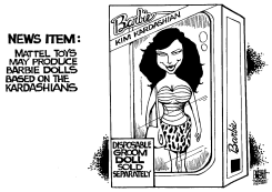 KARDASHIAN BARBIE DOLLS, B/W by Randy Bish