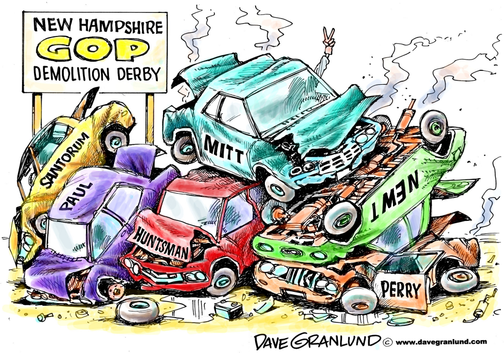  GOP DEMOLITION DERBY NH by Dave Granlund