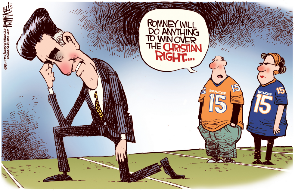  ROMNEY TEBOWING by Rick McKee