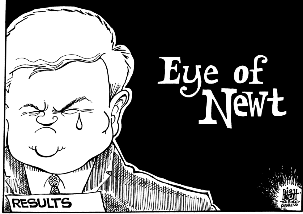 EYE OF NEWT GINGRICH, B/W