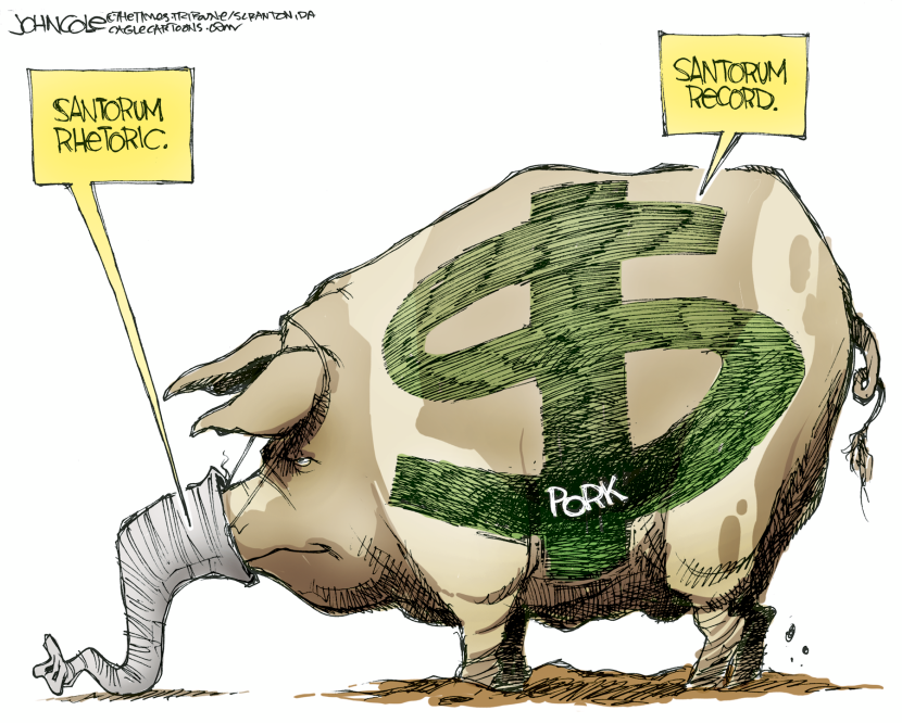 Santorum and pork COLOR
