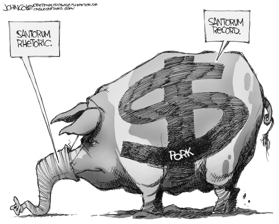 Santorum and pork BW