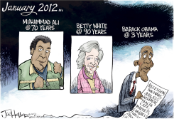ALI, WHITE OBAMA by Joe Heller