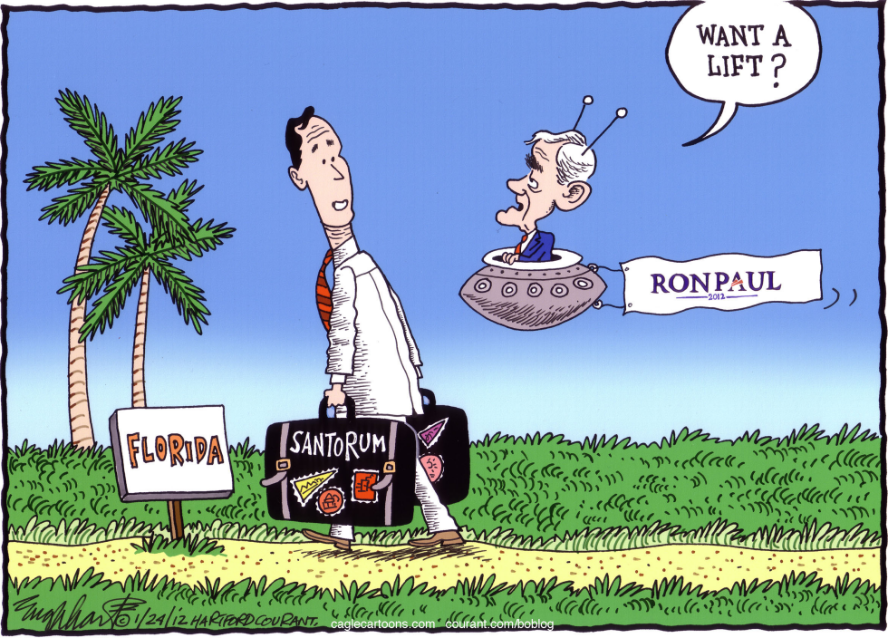  SANTORUM HEADS TO FLA by Bob Englehart