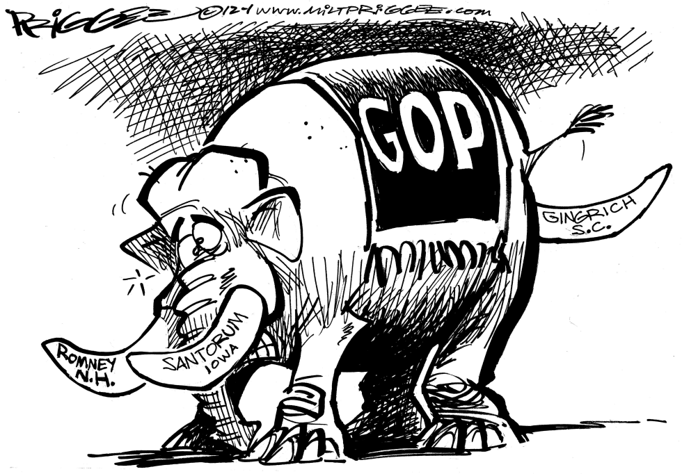  GINGRICH COMING OUT PARTY by Milt Priggee